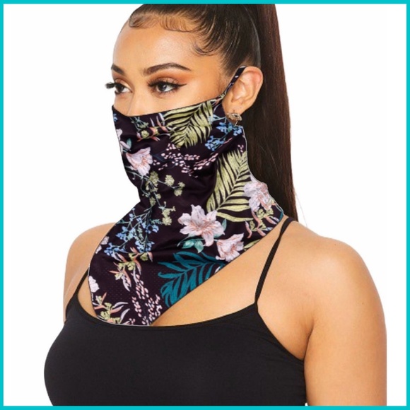 LAST ONE‼️ Tropical Floral Mask Scarf w/ Ear Loops - Picture 1 of 8